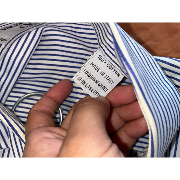 Valentino Vintage Striped Long Sleeve Button-Down Shirt Men's Size 10.5 (34-35) - Picture 8 of 9